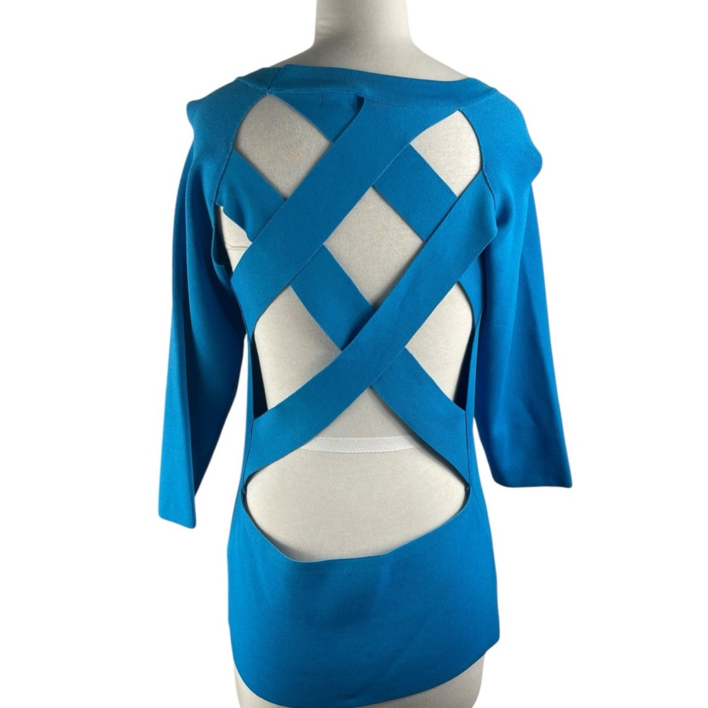 River Island Turquoise Top with criss cross back, Size 12